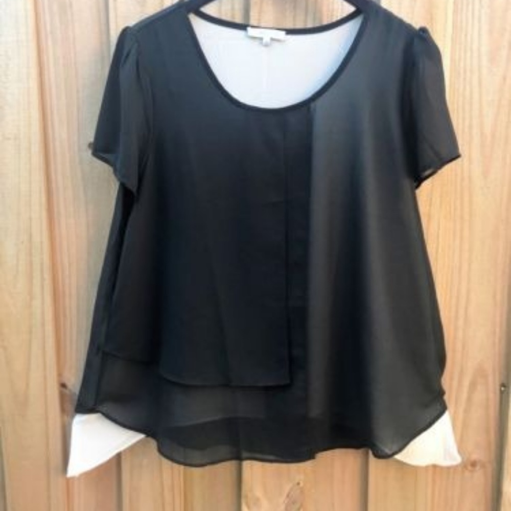 Black & White Asymmetrical Pretty Shirt Women